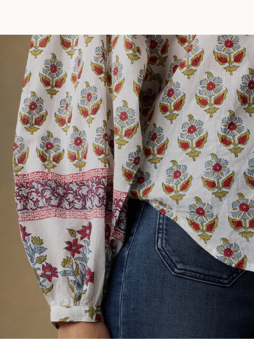 NWT Faherty Suki Blouse in Antique Bouquet. Small - Picture 3 of 11